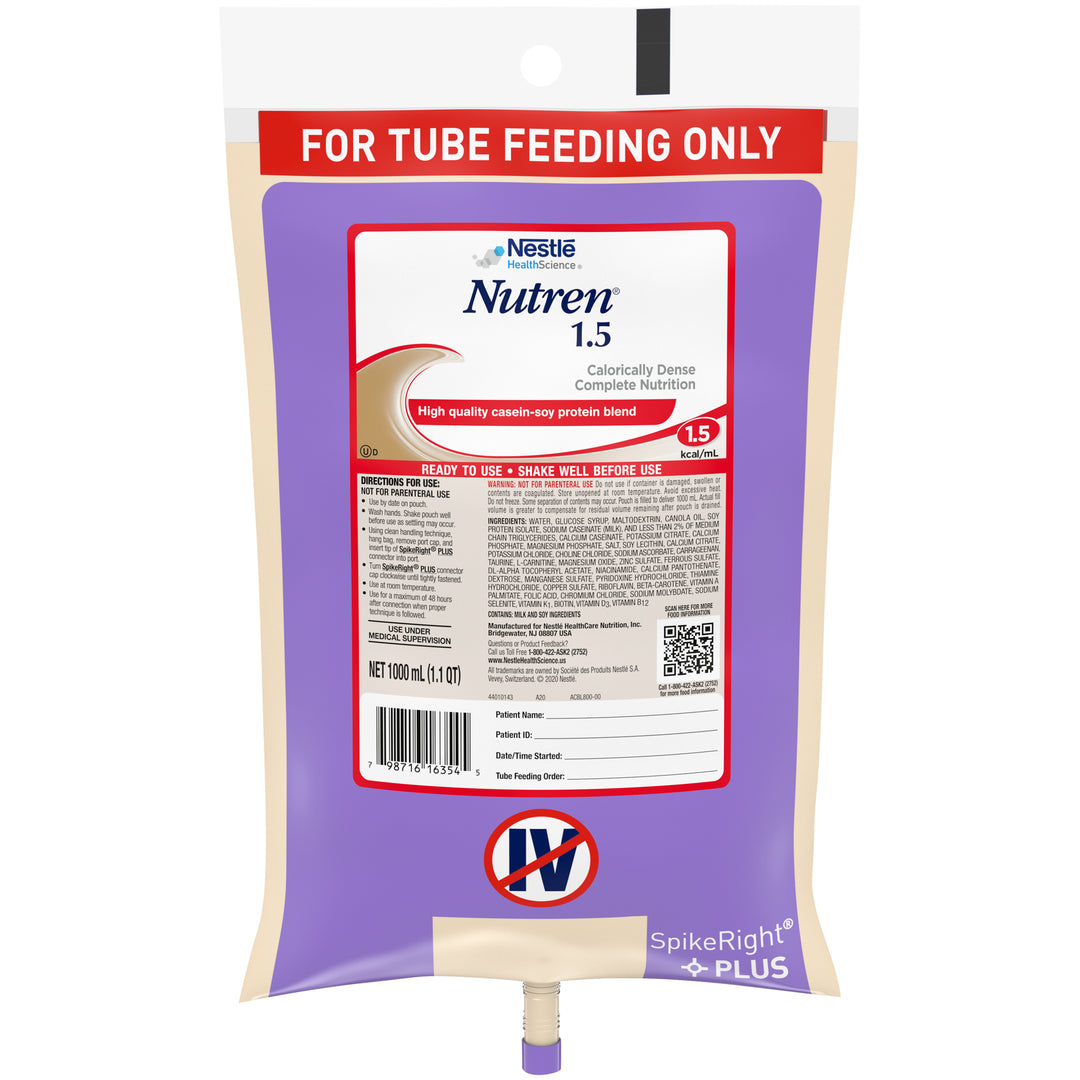 Nutren 1.5 Malnutrition Tube Feeding Nutritional Balanced High Cal-33.8 fl oz.-6/Case