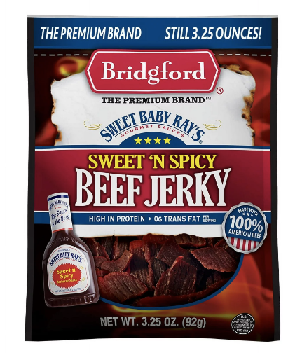 Bridgford Sweet Baby Ray's Sweet N Spicy Beef Jerky-3.25 oz.-12/Case