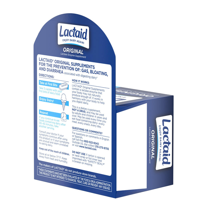 Lactaid Original Strength Caplets-120 Count-3/Box-8/Case