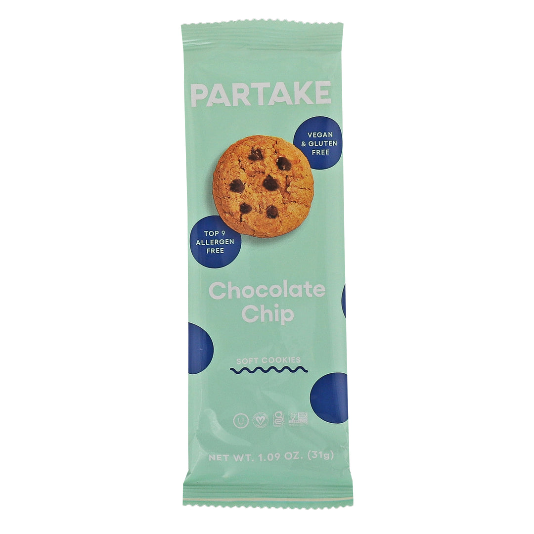 Partake Foods Soft Baked Chocolate Chip Cookies Snack Pack-1 oz.-24/Case