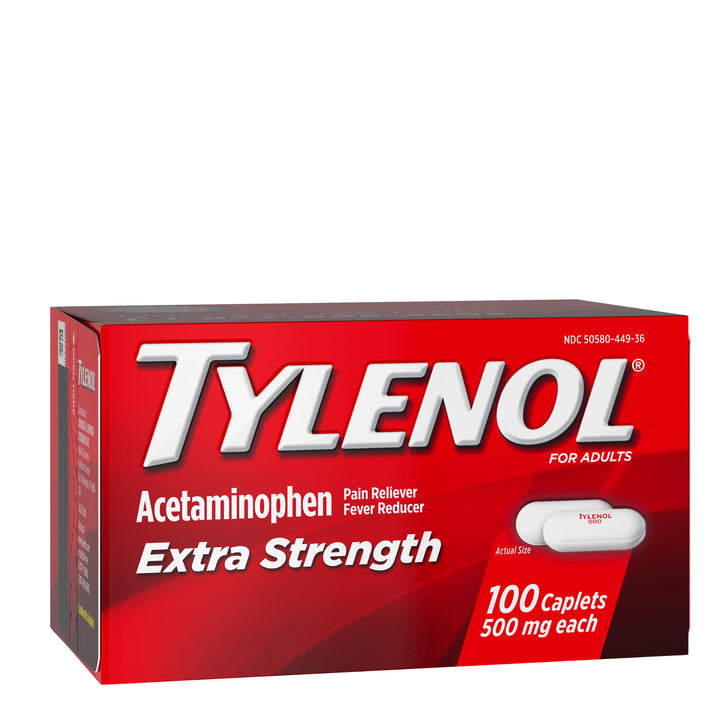 Tylenol Extra Strength Acetaminophen Caplets-100 Count-6/Box-8/Case