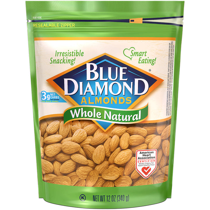 Blue Diamond Almonds Almonds Whole Natural 12 oz.-12 oz.-6/Case