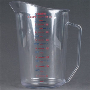 Cambro Plastic Clear 2 Quart Measuring Cup-1 Each