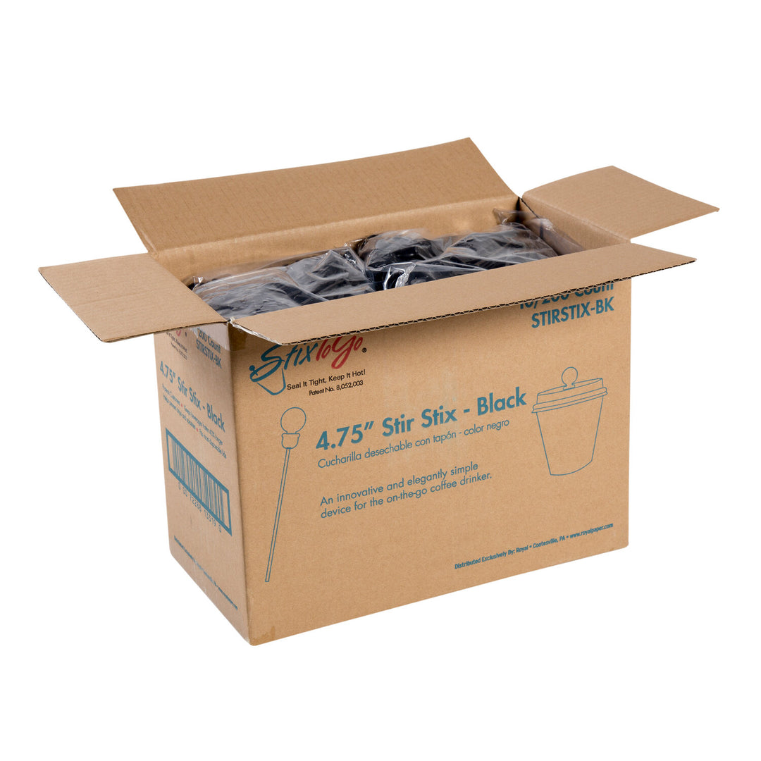 Stixtogo 4.75" Stir Sticks Plug Bag-200 Each-10/Case