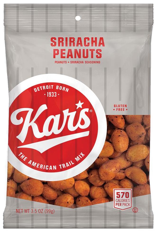 Second Nature Kar's Sriracha Peanuts-3.5 oz.-42/Case