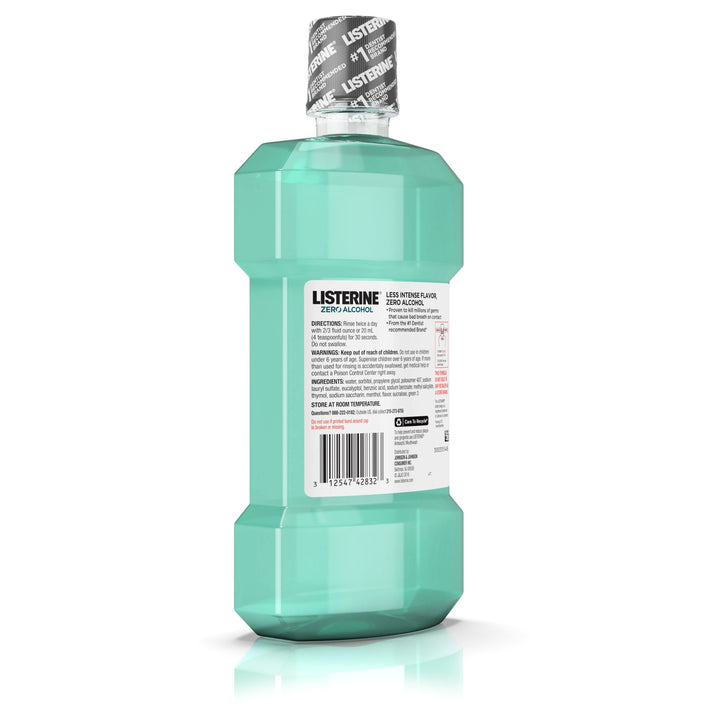 Listerine Cool Mint Zero Alcohol Mouthwash-500 Milileter-6/Case