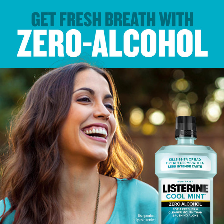Listerine Cool Mint Zero Alcohol Mouthwash-500 Milileter-6/Case