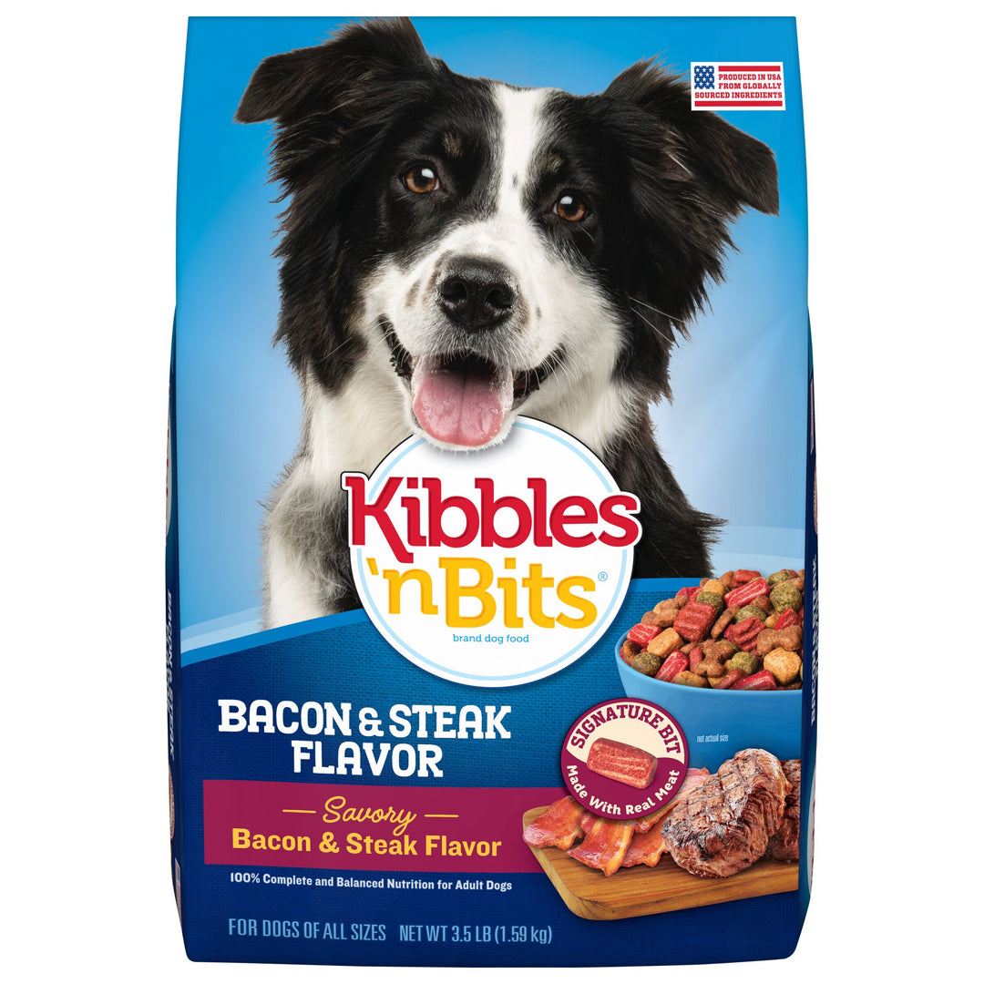 Kibbles N' Bits Dog Food Bacon And Steak-3.5 lb.-4/Case