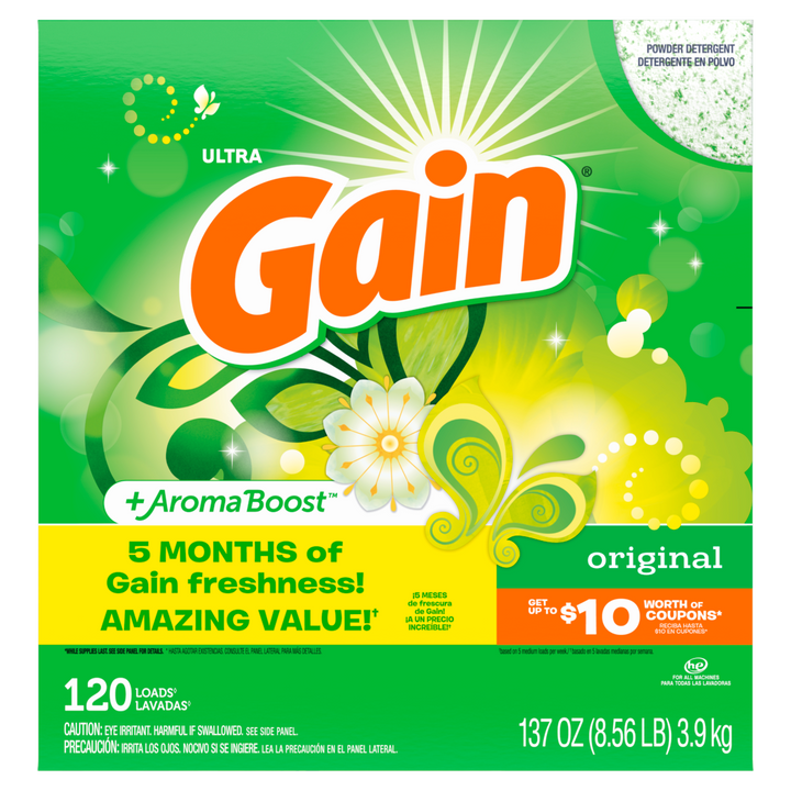 Gain Detergent Powder Regular High Suds-8.56 lb.-2/Case