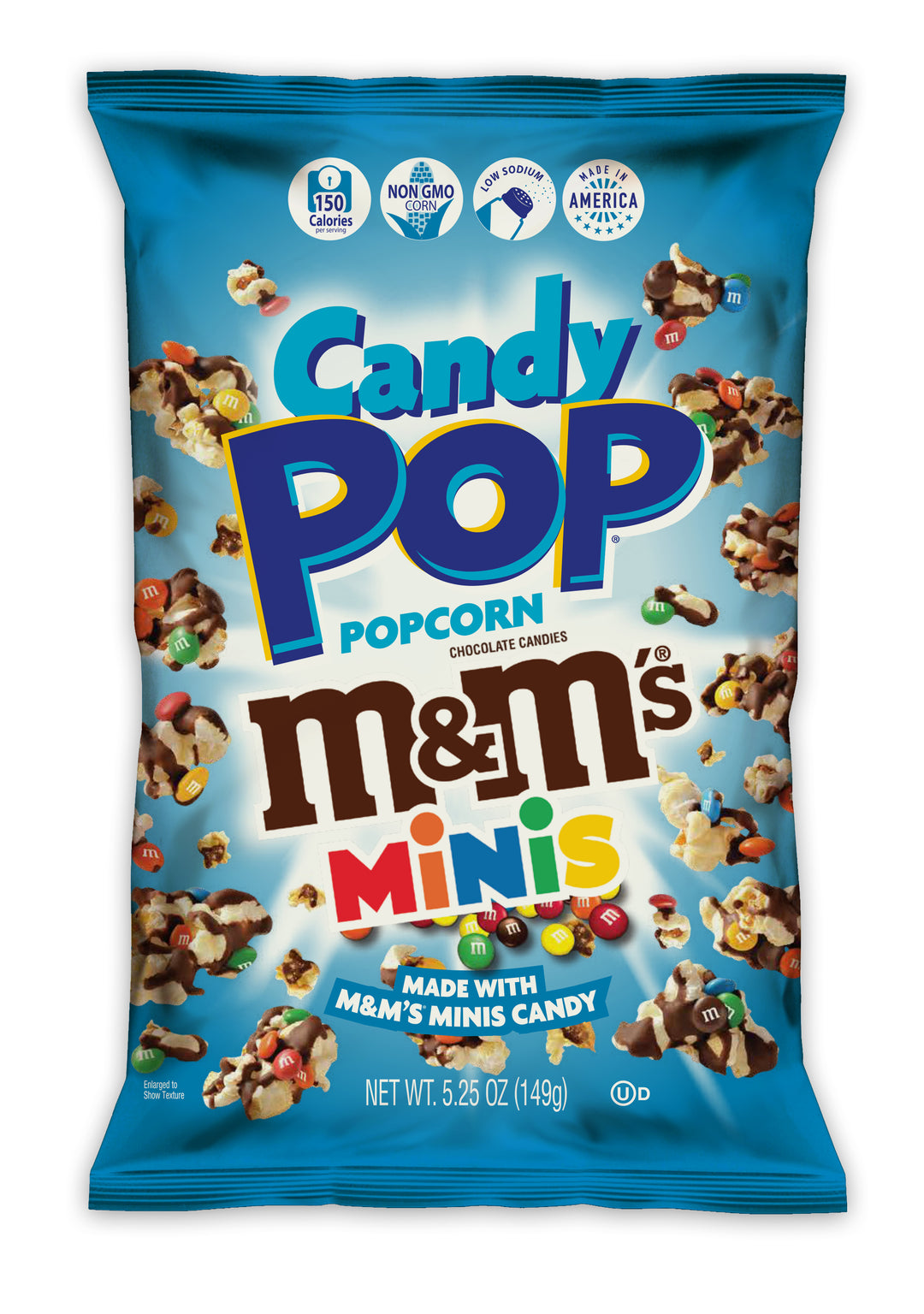 Candy Pop M&M Minis Candy Popcorn-5.25 oz.-12/Case