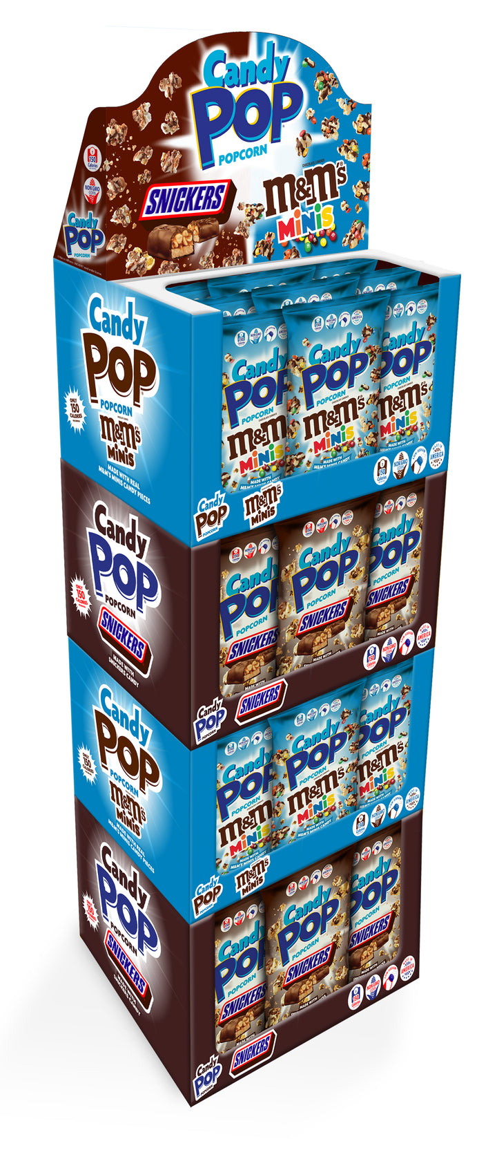 Candy Pop M&M Minis Candy Popcorn-5.25 oz.-12/Case