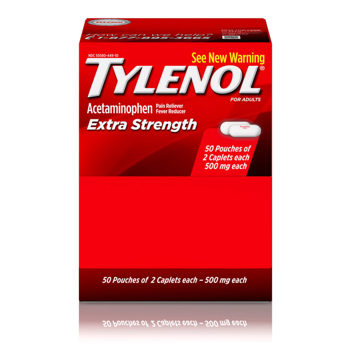 Tylenol Extra Strength Acetaminophen Caplets-100 Count-36/Case