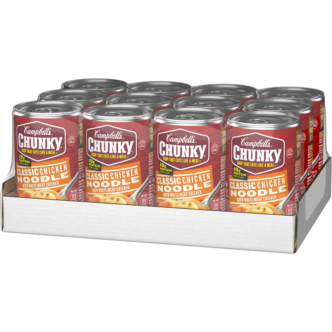 Campbell's Chunky Classic Chicken Noodle Easy Open Soup-18.6 oz.-12/Case