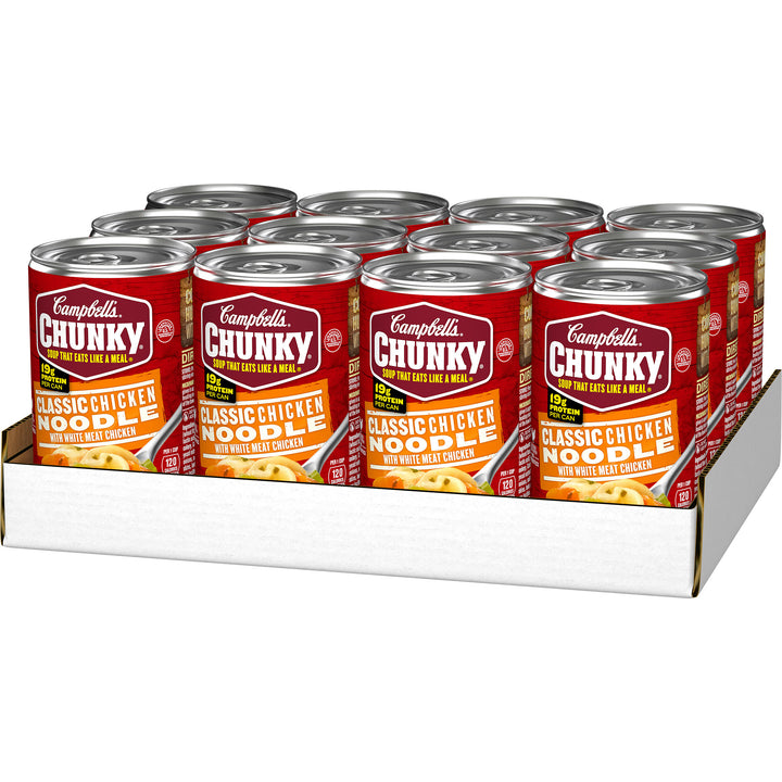 Campbell's Chunky Classic Chicken Noodle Easy Open Soup-18.6 oz.-12/Case