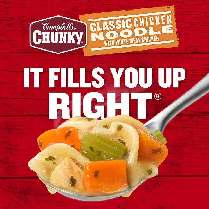 Campbell's Chunky Classic Chicken Noodle Easy Open Soup-18.6 oz.-12/Case