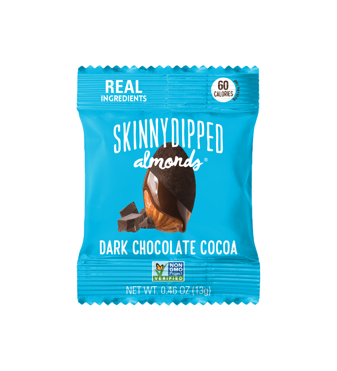 Skinny Dipped Almonds Dark Chocolate Cocoa Almonds Single Serve Packets-0.46 oz.-24/Case