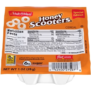 Malt O Meal Honey Scooters-1 oz.-96/Case