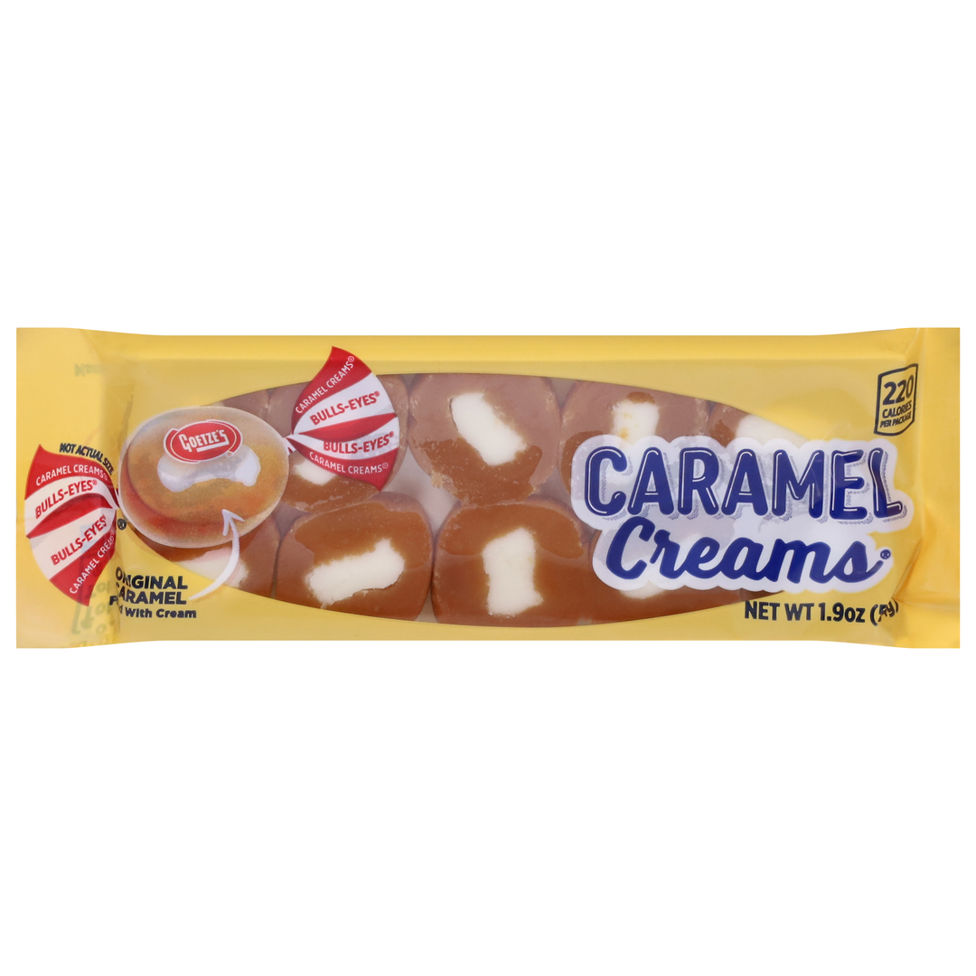 Goetze Candy Caramel Creams Tray Pack-1.9 oz.-20/Box-10/Case