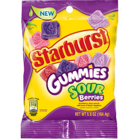 Starburst Sour Berries Gummies Peg Bag-5.8 oz.-12/Case