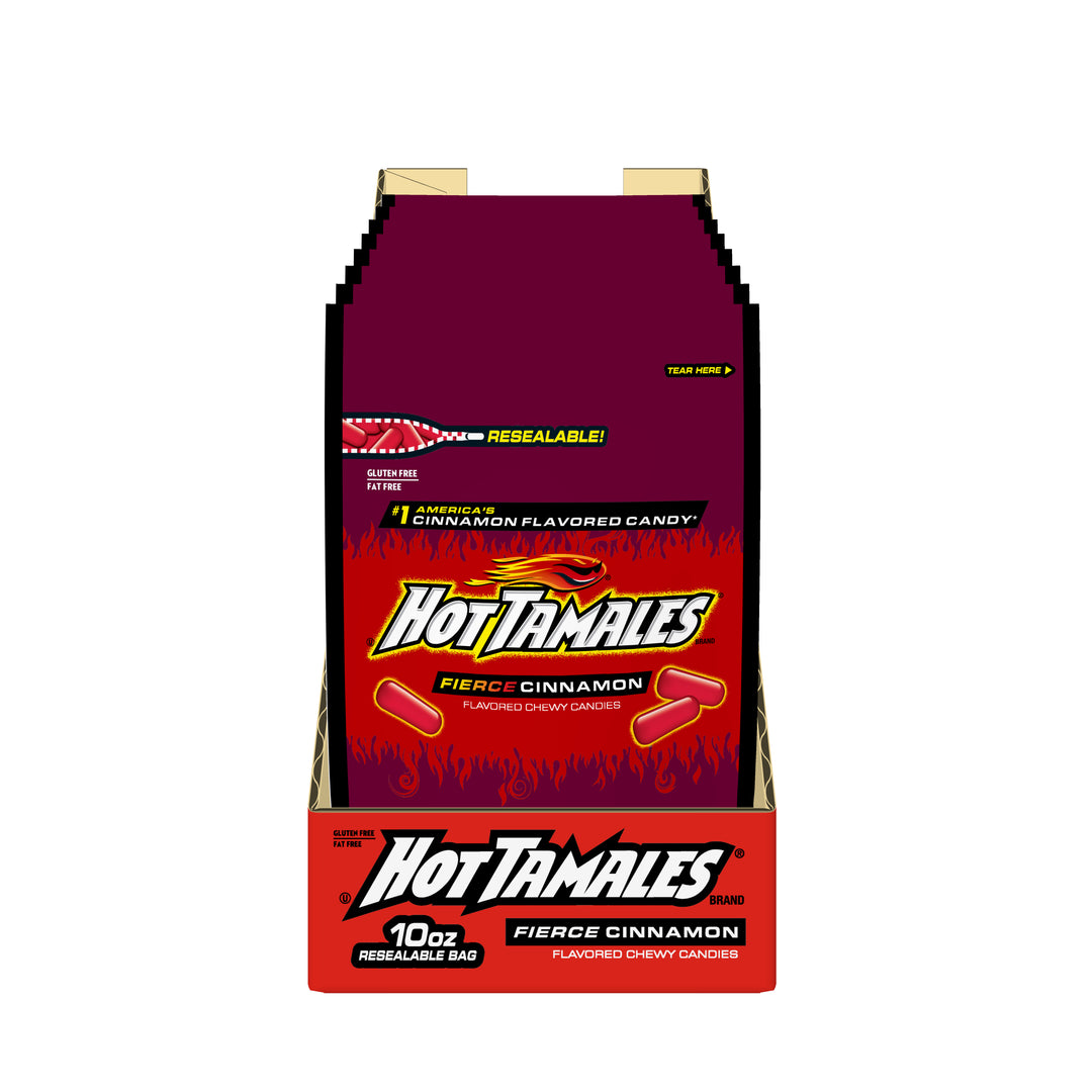 Hot Tamales Fierce Cinnamon Stand Up Bag-10 oz.-8/Case