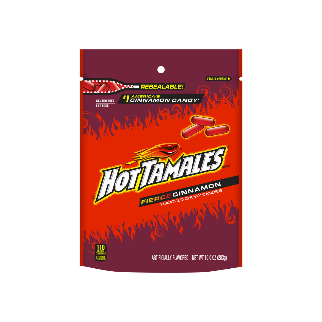 Hot Tamales Fierce Cinnamon Stand Up Bag-10 oz.-8/Case