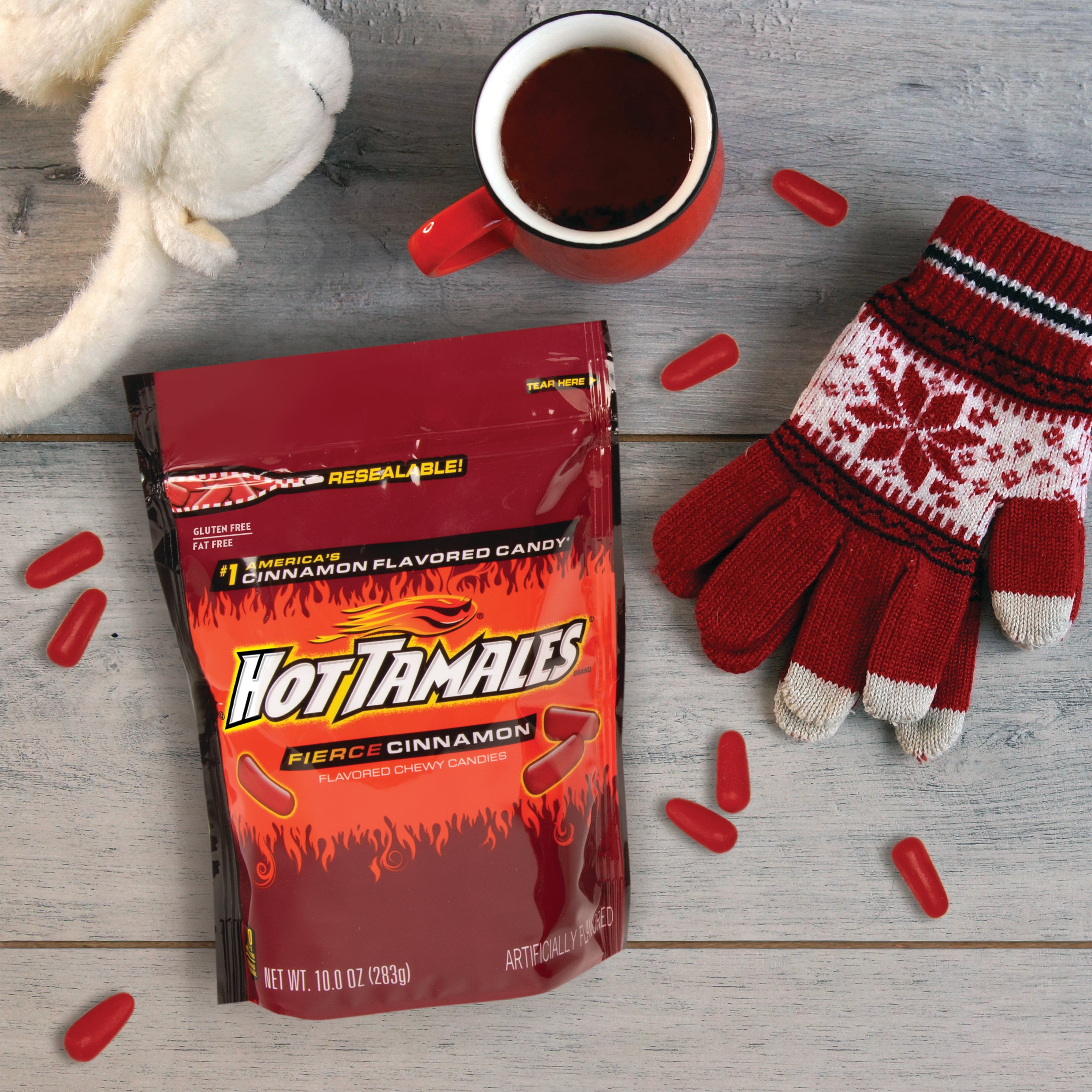 Hot Tamales Fierce Cinnamon Stand Up Bag-10 oz.-8/Case MPN