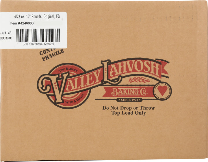 Valley Lahvosh Valley Lahvosh Crackerbread Rounds Original 10 Inch-28 oz.-4/Case
