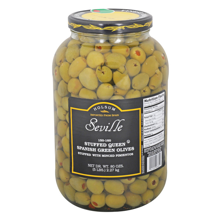 Savor Imports Stuffed Spanish Green Queen Olives-150-160 Count-Bulk-1 Gallon-4/Case