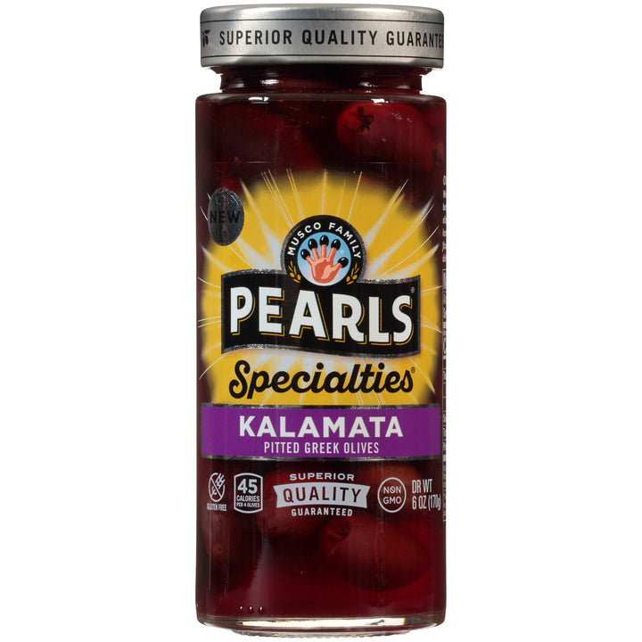 Pearls Pitted Kalamata Olives Jar-6 oz.-6/Case