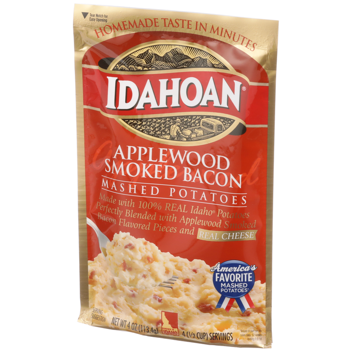 Idahoan Mashed Potatoes Applewood Smoked Bacon Pouch 12/4 Oz.