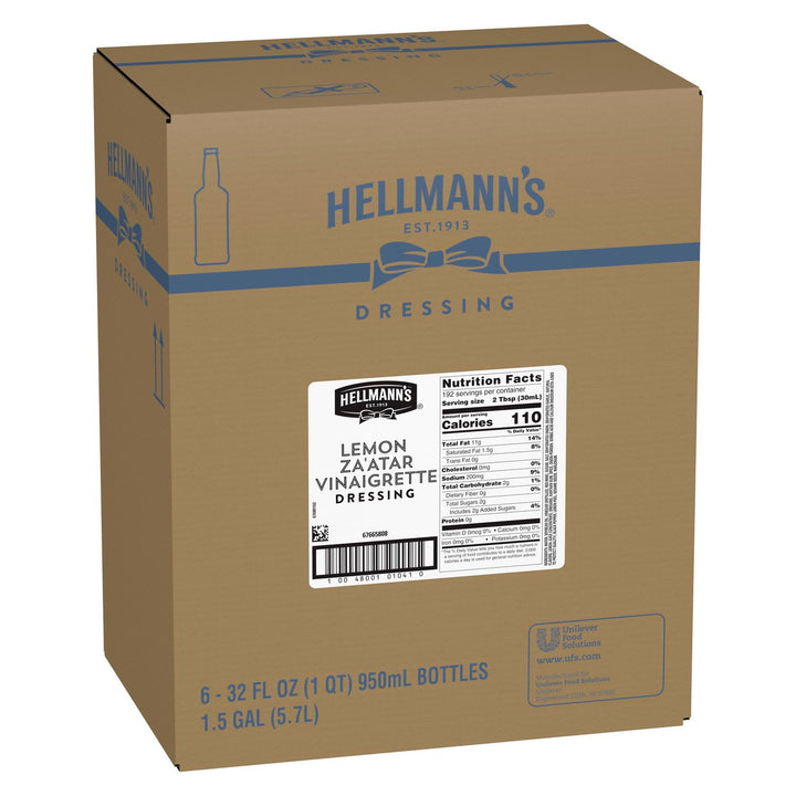 Hellmann's Classics Lemon Zaatar Vinaigrette Dressing Bottle-32 oz.-6/Case