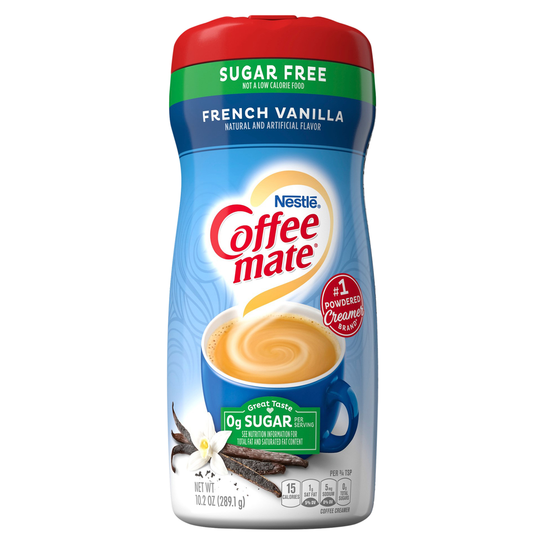 Coffee-Mate Sugar Free French Vanilla Powder Creamer-10.2 oz.-6/Case
