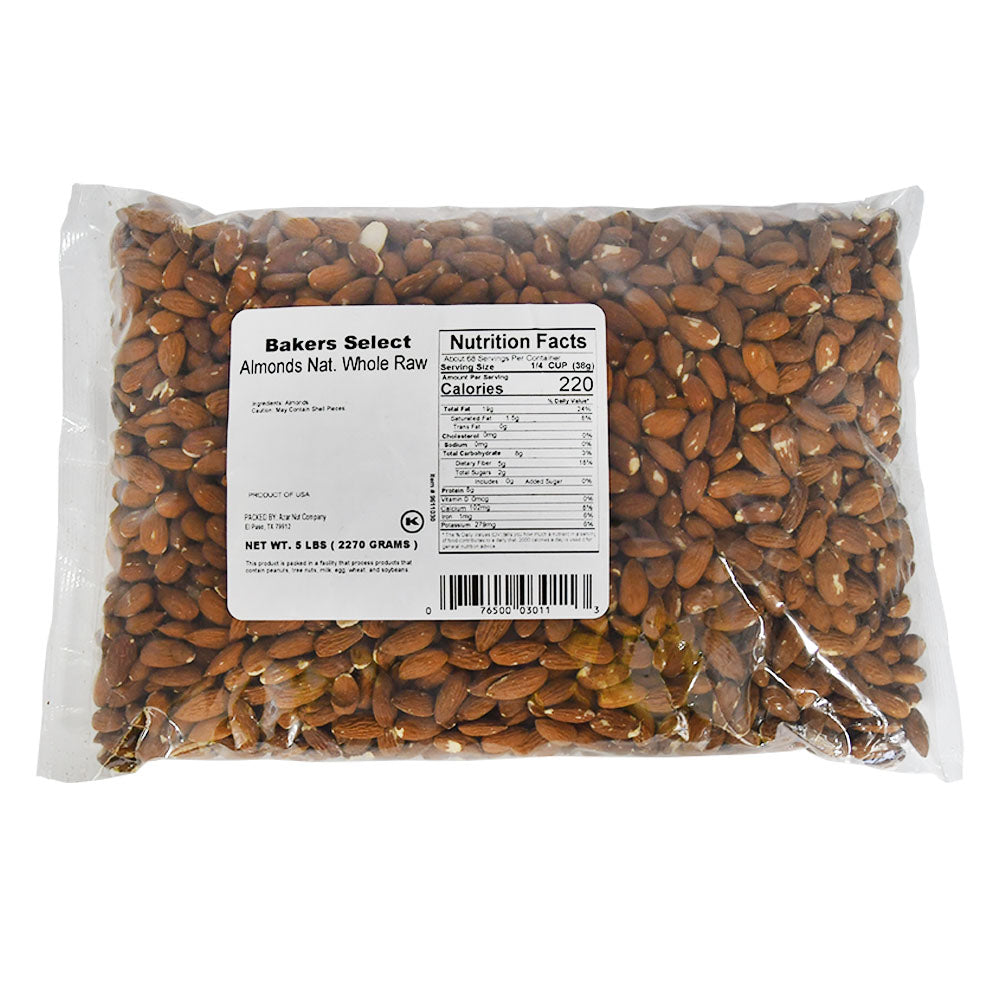 Baker's Select Almond Raw Whole Shelled-5 lb.-2/Case