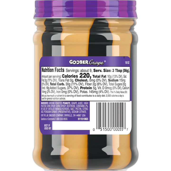 Smucker's Goober Grape Jelly And Peanut Butter-18 oz.-12/Case