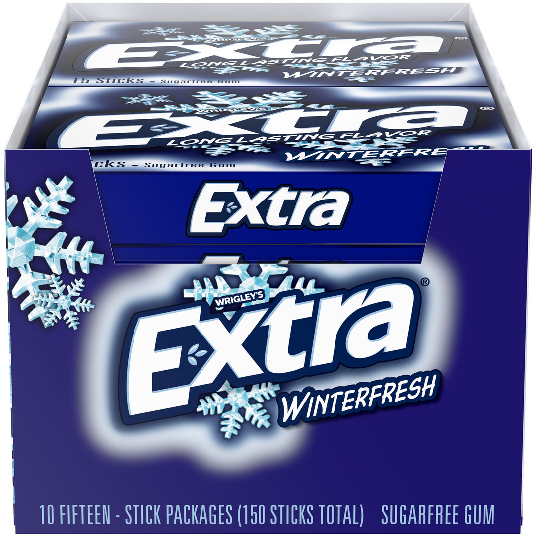 Extra 15 Piece/Unit Single Serve Winterfresh Gum-5 Piece-10/Box-12/Case