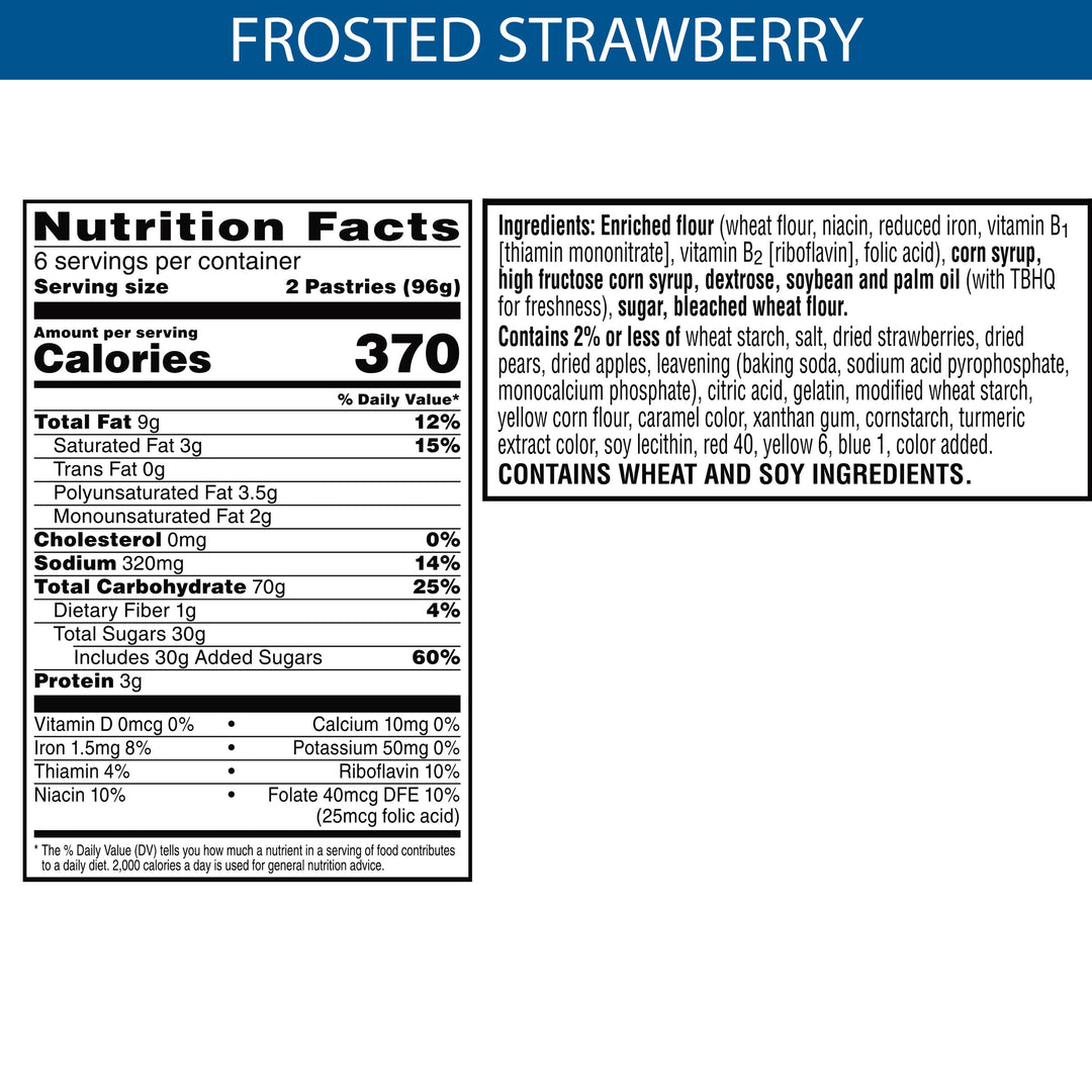 Kellogg's Pop-Tart Frosted Strawberry-3.3 oz.-6/Box-12/Case