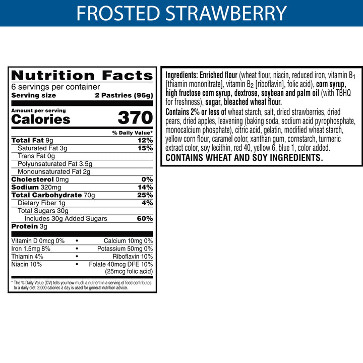 Kellogg's Pop-Tart Frosted Strawberry-3.3 oz.-6/Box-12/Case