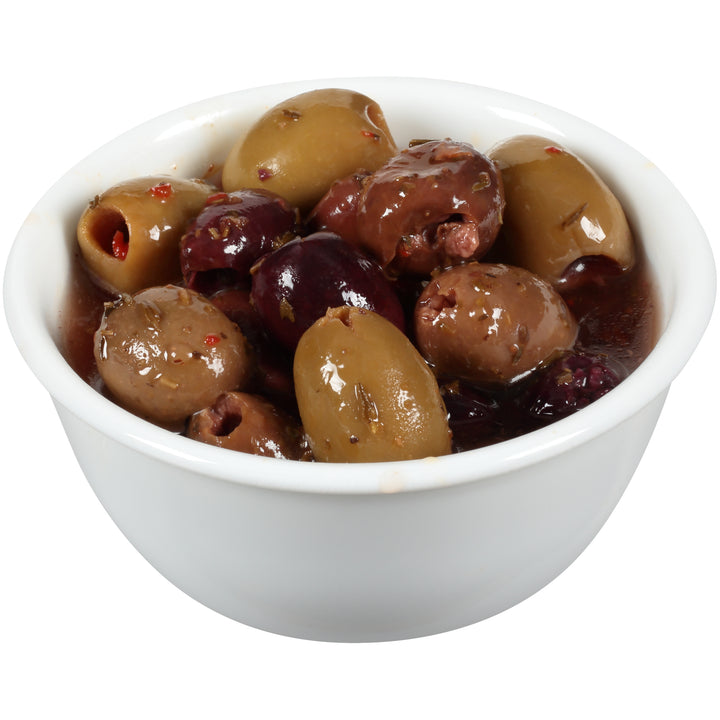 Pearls Pitted Medley Greek Olives Jar-6.3 oz.-6/Case