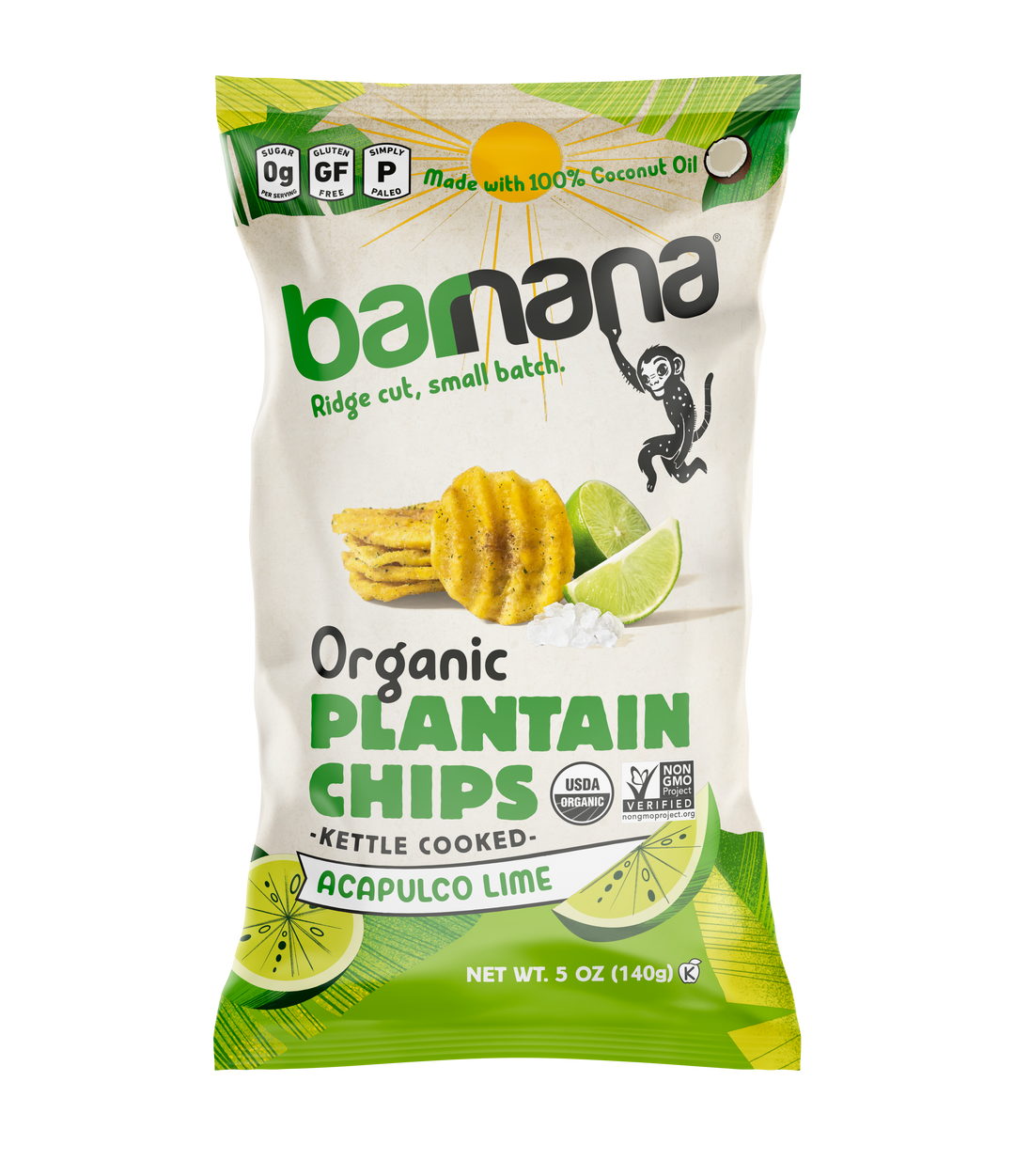 Barnana Lime Plantain Chips-5 oz.-6/Case
