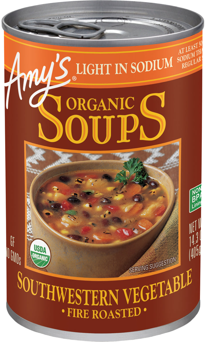 Amy's Organic Fire Roasted Southwestern Vegetable Soup-14.3 oz.-12/Case