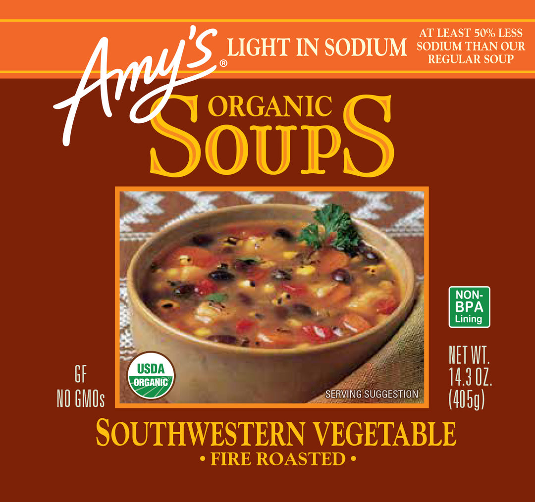 Amy's Organic Fire Roasted Southwestern Vegetable Soup-14.3 oz.-12/Case