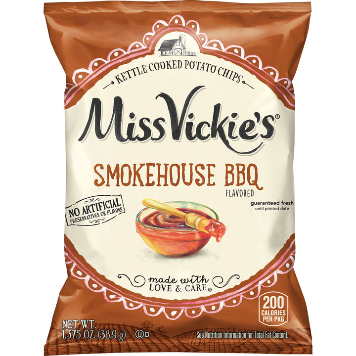 Miss Vickie's Smokehouse Bbq Kettle Cooked Potato Chips-1.375 oz.-64/Case