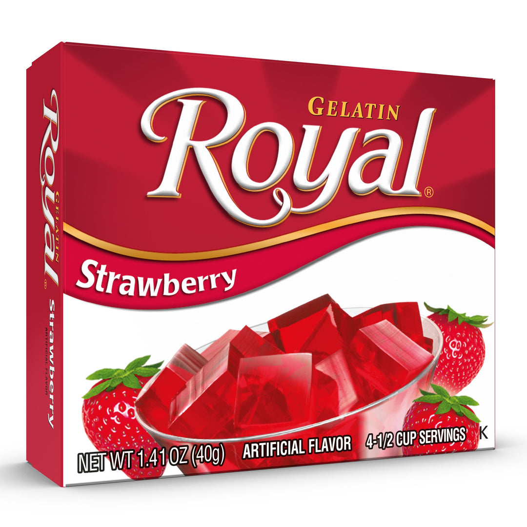 Royal Strawberry Flavored Gelatin Mix-1.41 oz.-12/Case