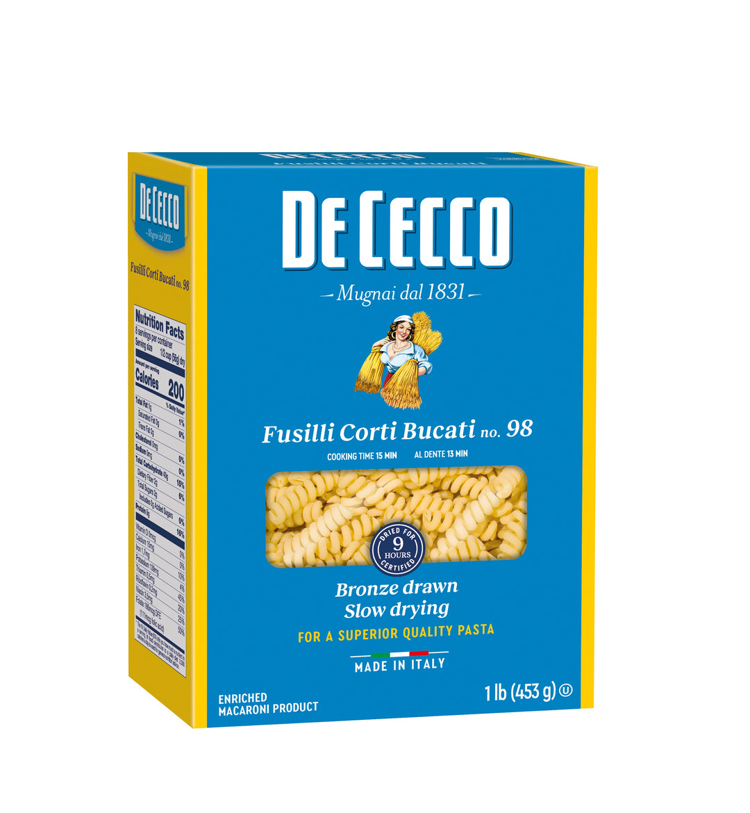 De Cecco No. 98 Fusilli Corti Bucati-1 lb.-12/Case