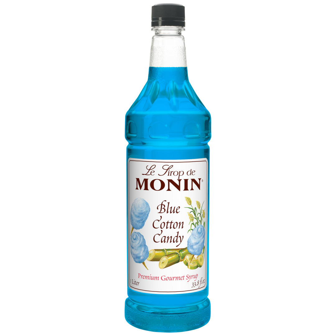 Monin Blue Cotton Candy Syrup-1 Liter-4/Case