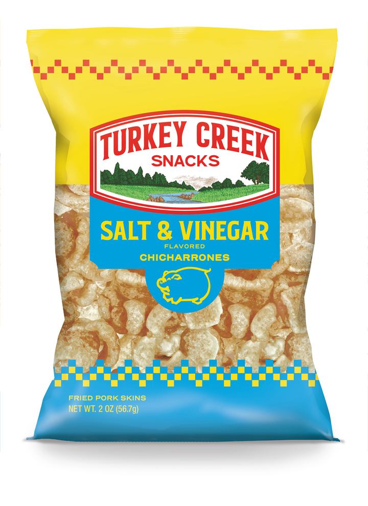 Turkey Creek Salt & Vinegar Pork Skins-2 oz.-12/Case