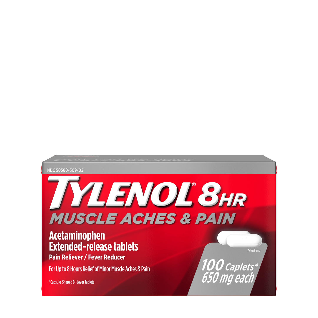 Tylenol 8 Hour Caplets-100 Count-3/Box-16/Case