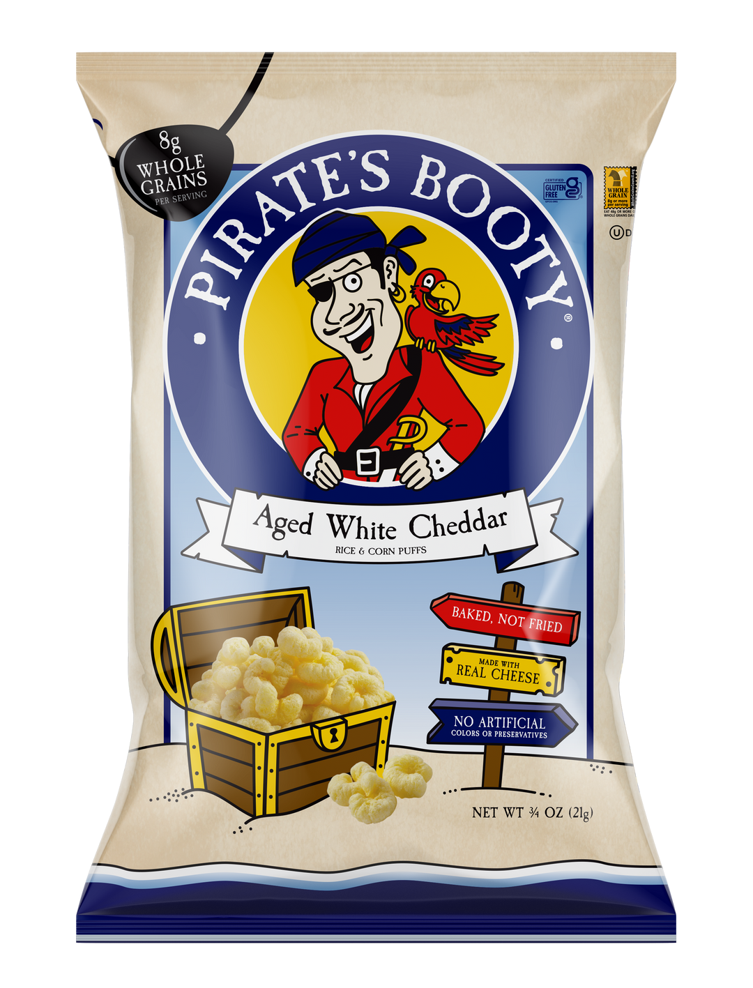 Pirate's Booty Aged White Cheddar K-12-0.75 oz.-72/Case