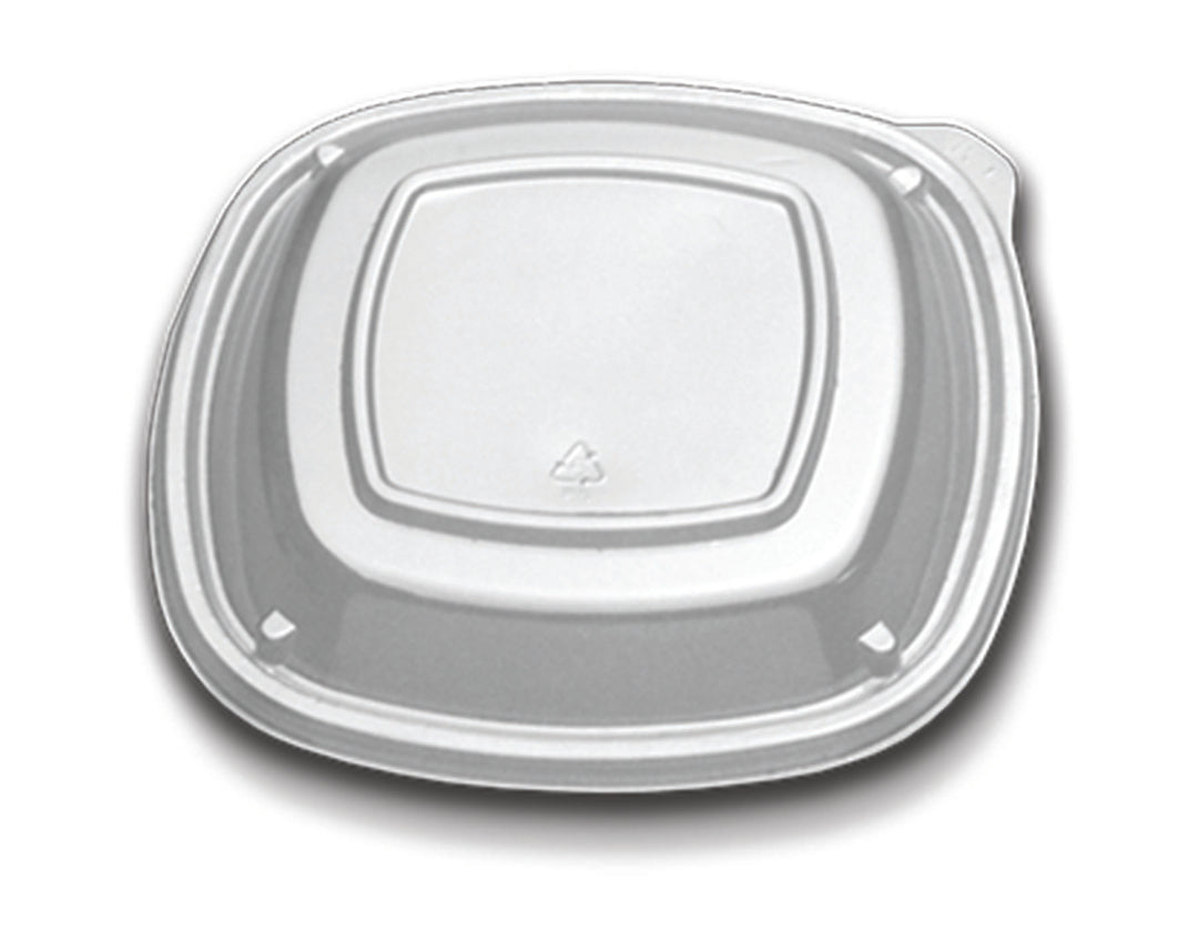 D & W Fine Pack Forum 7" Clear-Low Dome-Vented-Square Lid-54 Each-54/Box-8/Case