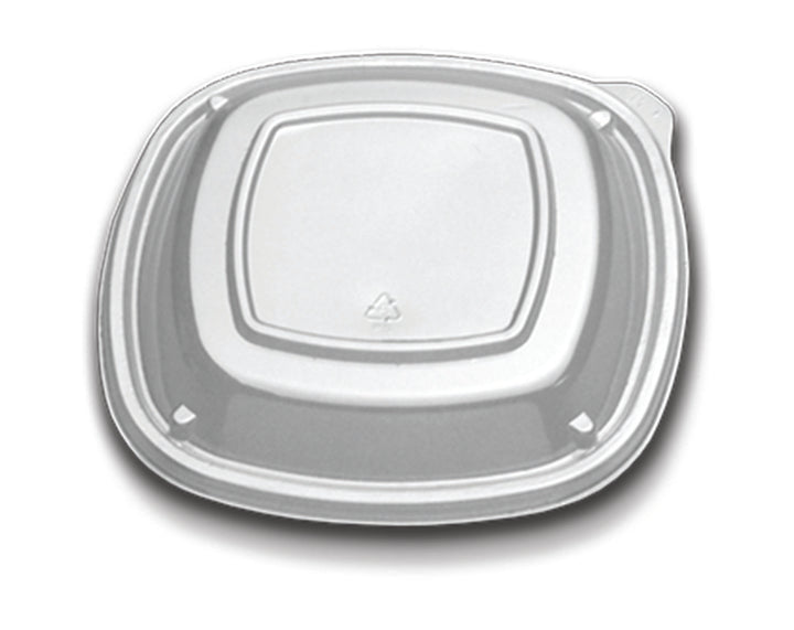D & W Fine Pack Forum 7" Clear-Low Dome-Vented-Square Lid-54 Each-54/Box-8/Case